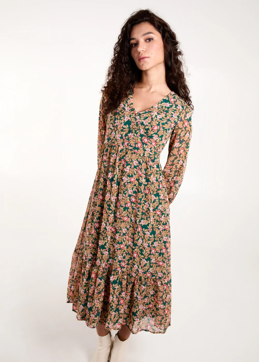 Blue Vanilla Green Button Through Midi Dress - 8 Image 1