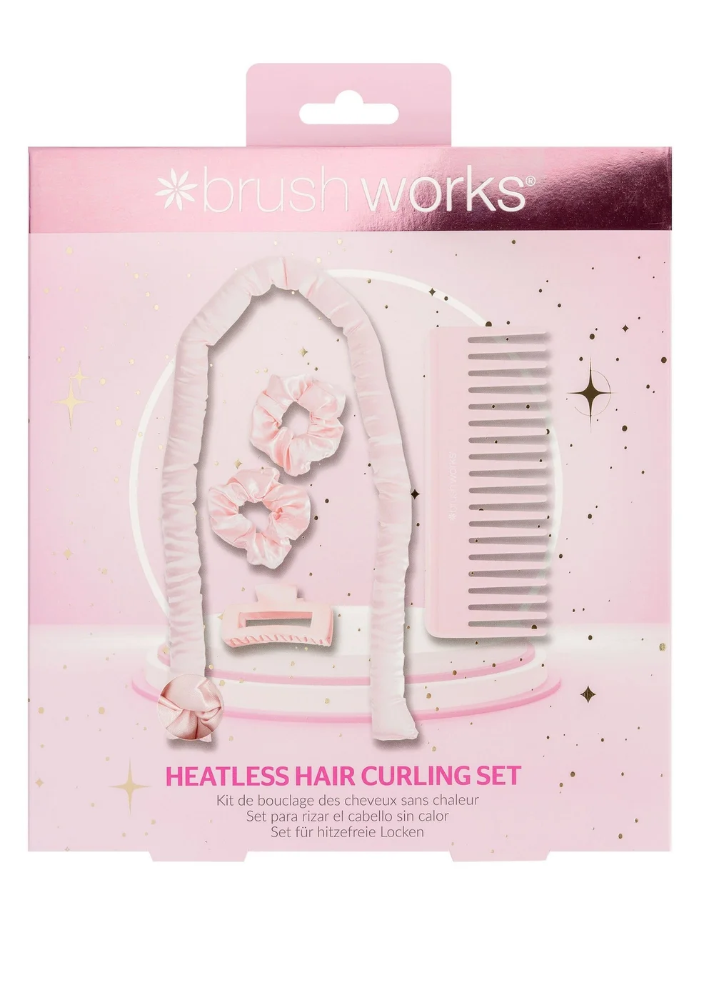 Brushworks Pastel Pink Heatless Hair Curling Set - One Size Image 3