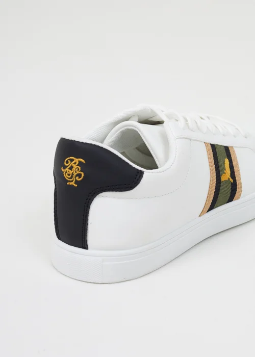 Brave Soul White Gold Eagle PU Lace Up Trainers - 6 Image 2