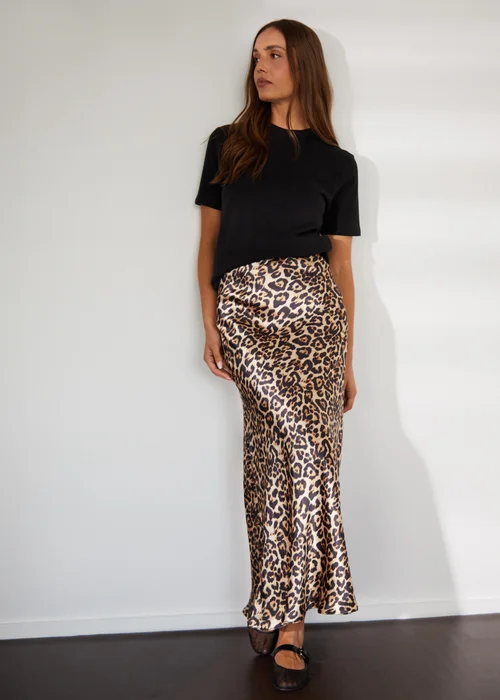 Threadbare Tan Ariel Satin Maxi Slip Skirt - Size 8 Image 1