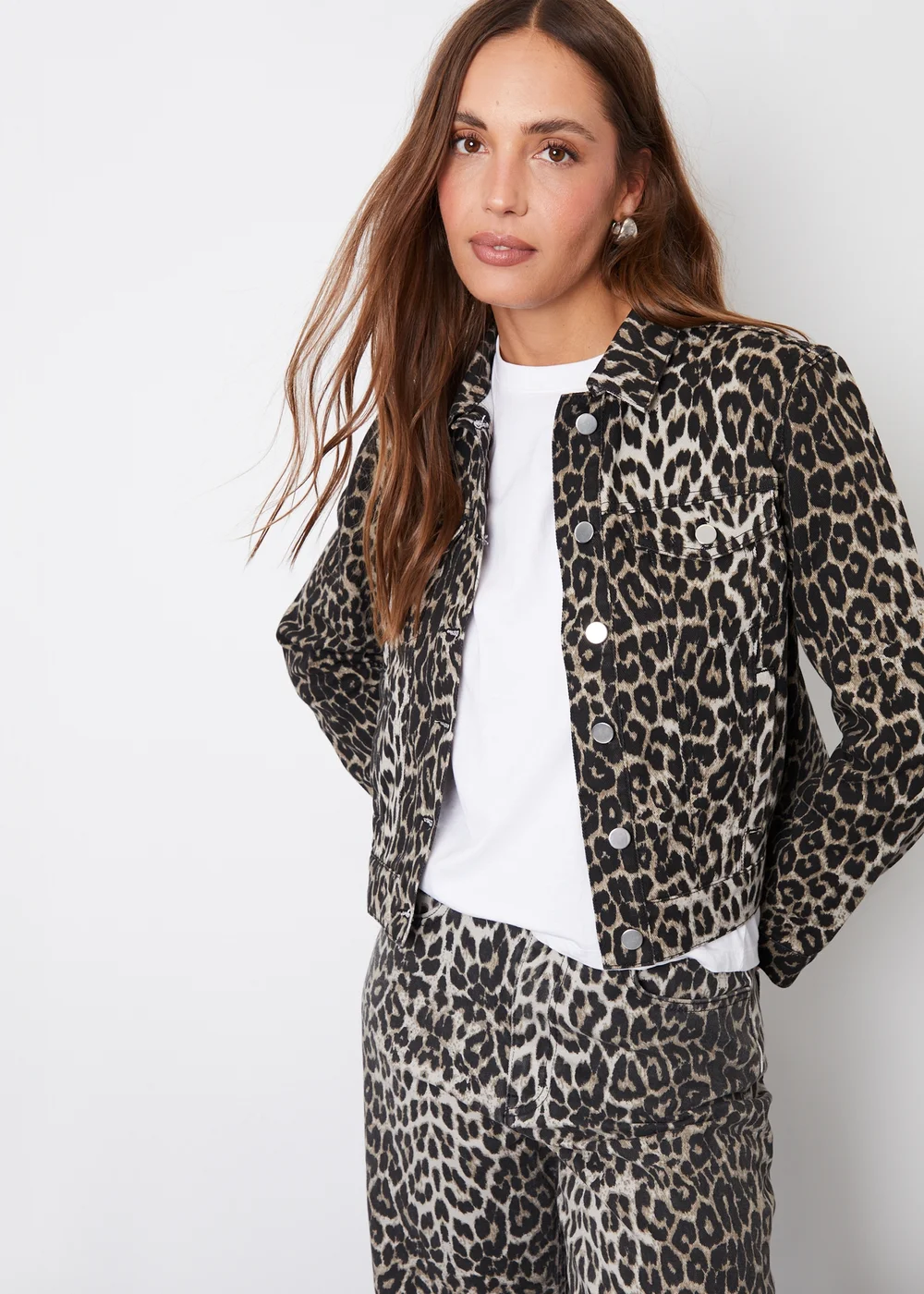 Threadbare Brown Soleste Printed Denim Jacket - 10 Image 1