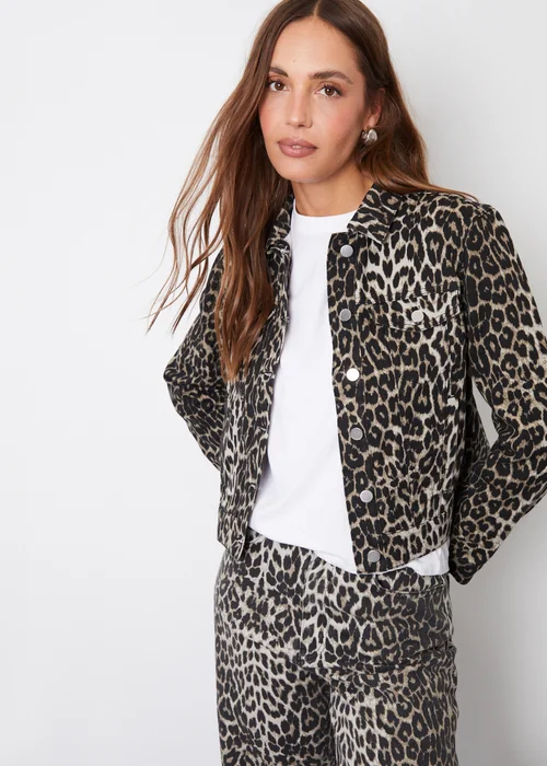 Threadbare Brown Soleste Printed Denim Jacket - 10 Image 1