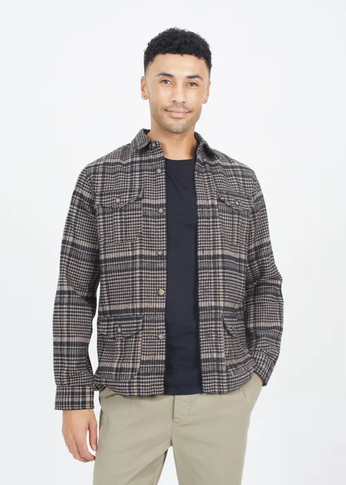 Brave Soul Black Cotton Blend Long Sleeve Check Shirt - S Image 1