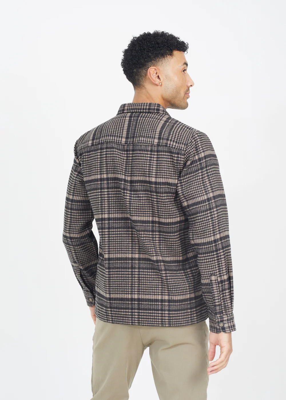 Brave Soul Black Cotton Blend Long Sleeve Check Shirt - S Image 2