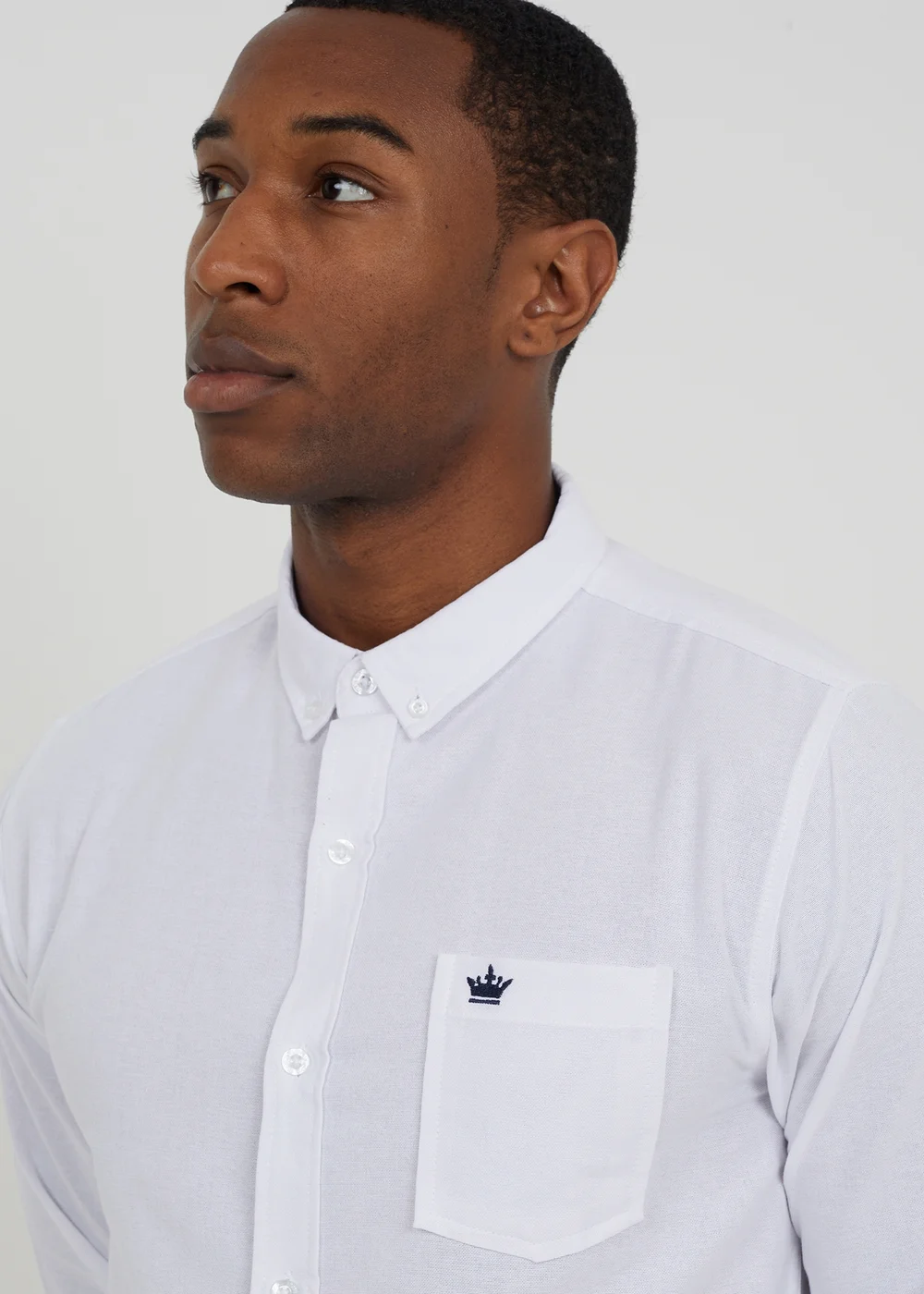Brave Soul White Cotton Long Sleeve Oxford Shirt - 2XL Image 3