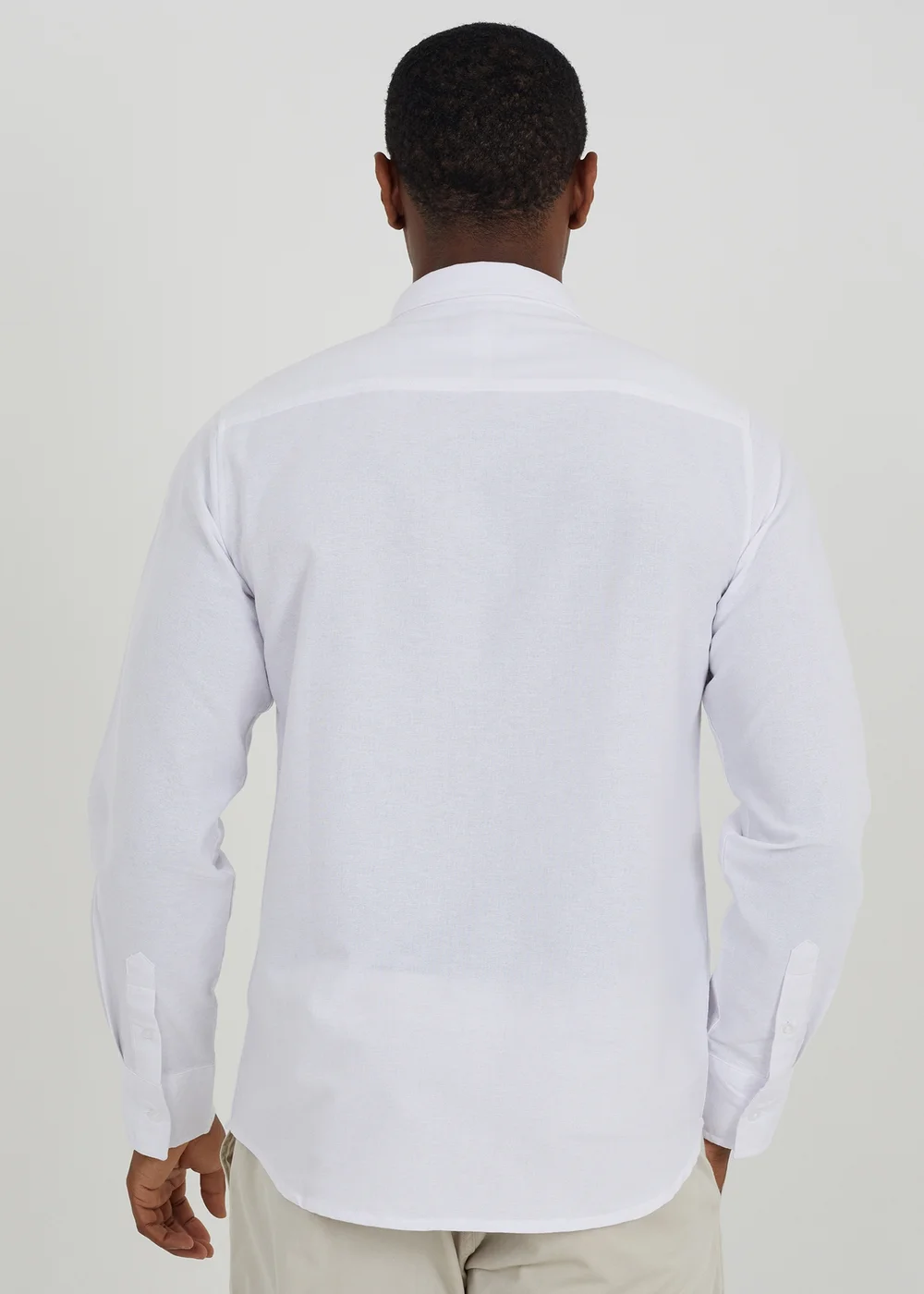 Brave Soul White Cotton Long Sleeve Oxford Shirt - 2XL Image 2