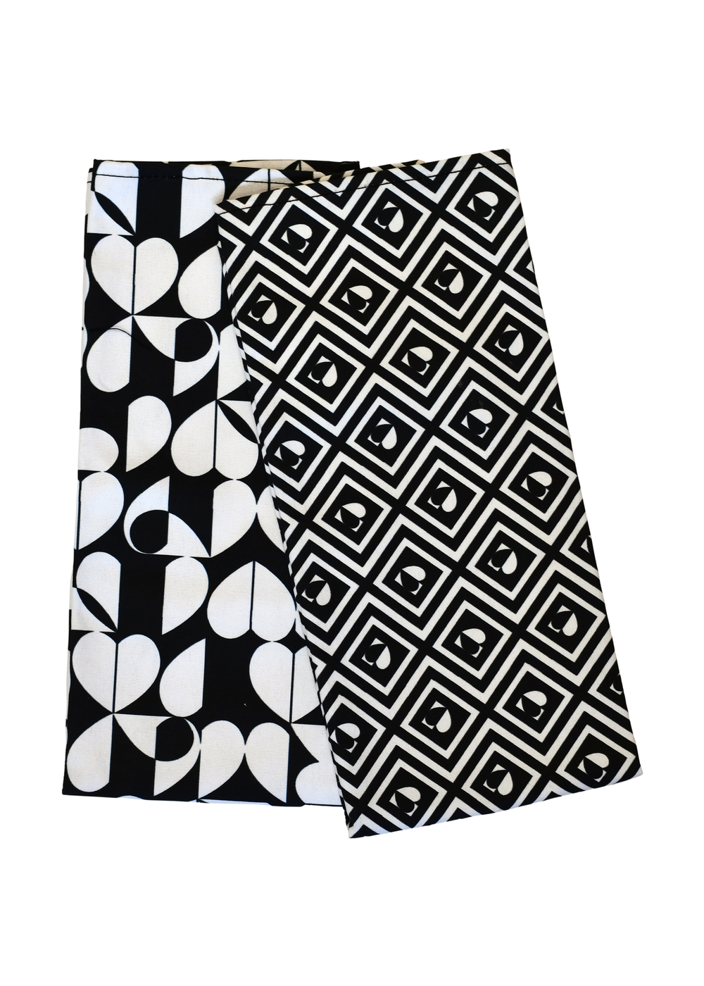 Beau & Elliot Black & White Monochrome Tea Towels (Set of 2) - One Size Image 1
