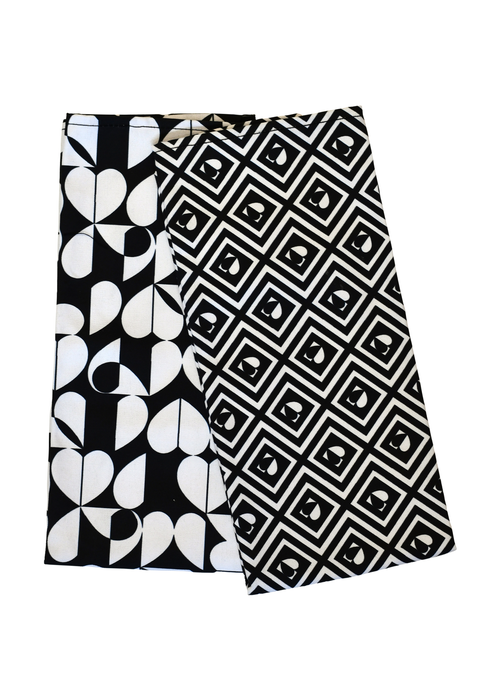 Beau & Elliot Black & White Monochrome Tea Towels (Set of 2) - One Size Image 1
