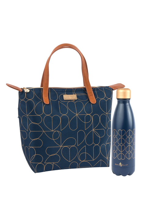 Beau & Elliot Navy Brokenhearted Luxury Lunch Bag & Bottle - One Size Image 1