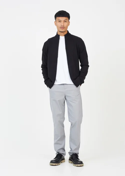 Brave Soul Black Zip Through Funnel Neck Knit Cardigan - S Image 4