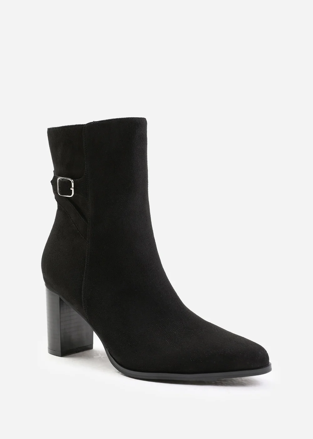 Where's That From Black Suede Winter Block Heel Boot - 3 Image 2