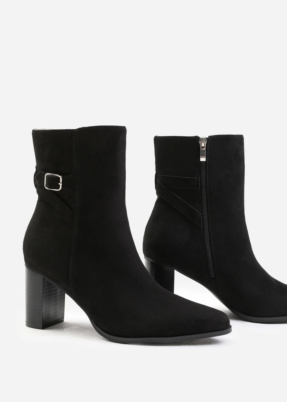 Where's That From Black Suede Winter Block Heel Boot - 3 Image 3