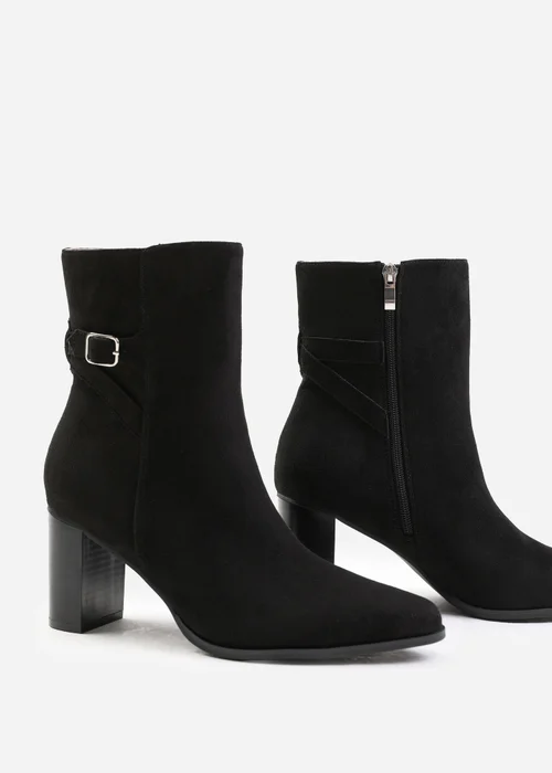 Where's That From Black Suede Winter Block Heel Boot - 3 Image 3