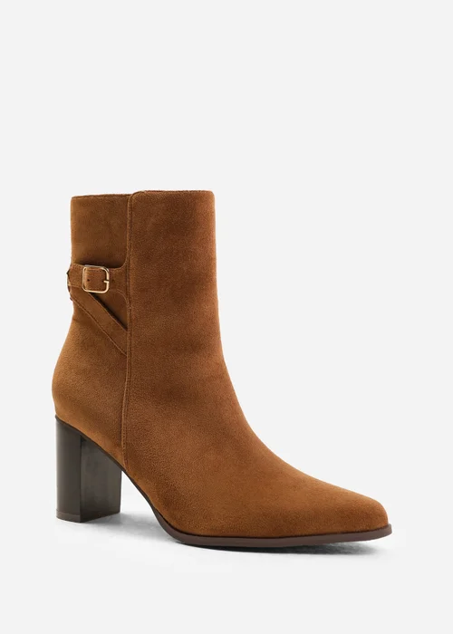 Where's That From Cognac Faux Suede Winter Block Heel Boot - 8 Image 1