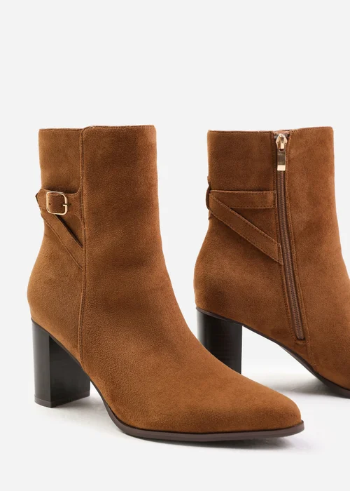 Where's That From Cognac Faux Suede Winter Block Heel Boot - 8 Image 3