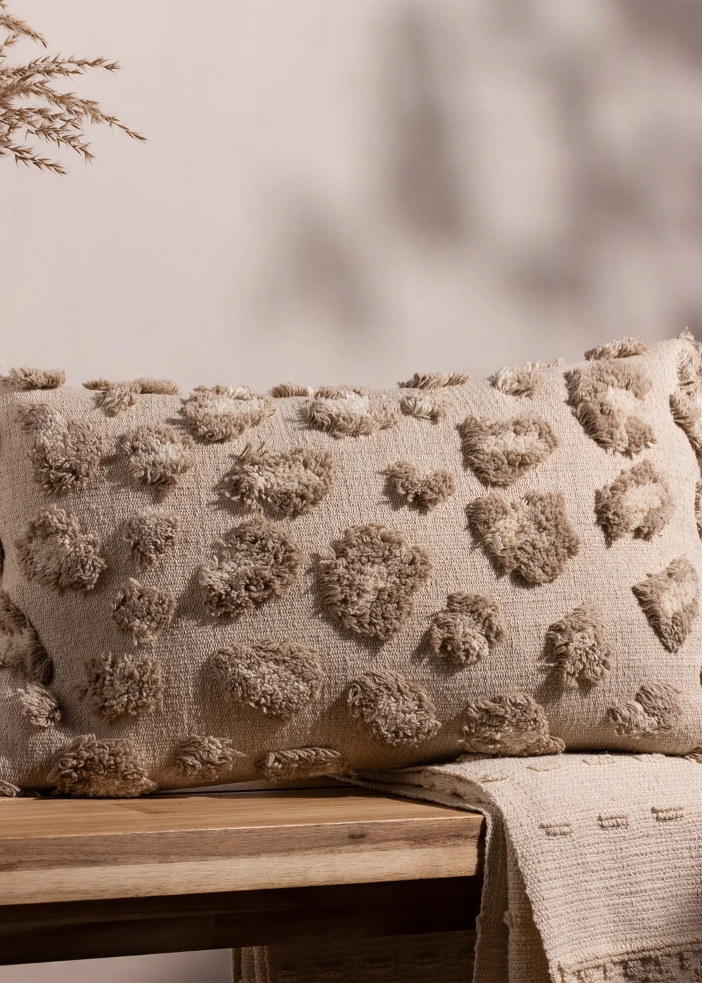 furn. Natural Maeve Tufted Cotton Filled Cushion (30cm x 50cm) - One Size Image 1
