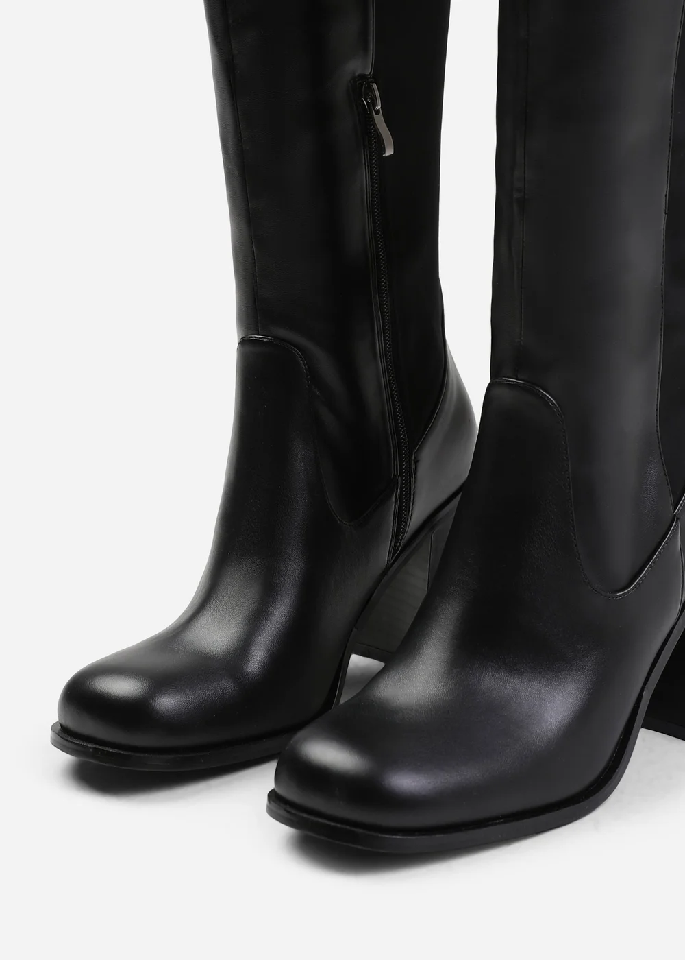 Where's That From Black Zhuri Stretch Wide-Calf Knee High Bootsr - 7 Image 4