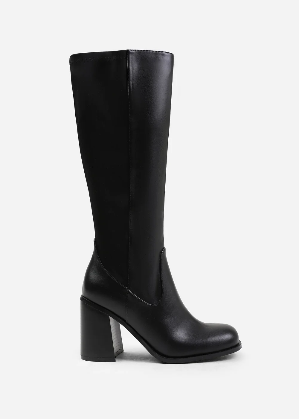Where's That From Black Zhuri Stretch Wide-Calf Knee High Bootsr - 7 Image 2