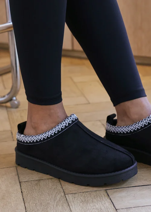 Where's That From Pine Black Faux-Faux Suede Fur Lining Slipper Boots - 8 Image 2