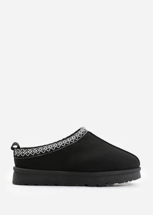 Where's That From Pine Black Faux-Faux Suede Fur Lining Slipper Boots - 8 Image 1