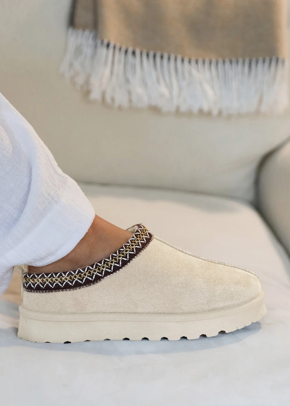 Where's That From Pine Cream Faux-Faux Suede Fur Lining Slipper Boots - 3 Image 2