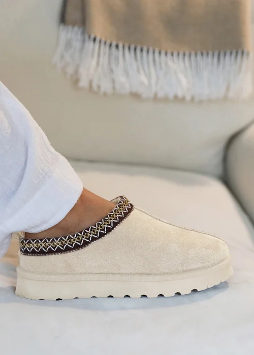 Where's That From Pine Cream Faux-Faux Suede Fur Lining Slipper Boots - 3 Image 2