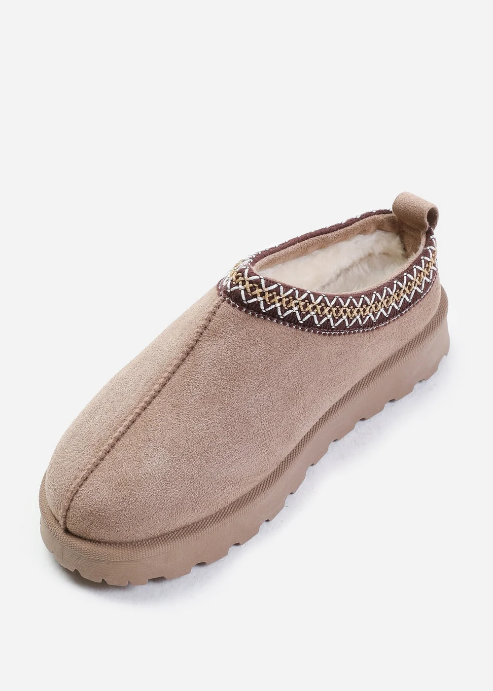 Where's That From Pine Camel Faux-Faux Suede Fur Lining Slipper Boots - 4 Image 3