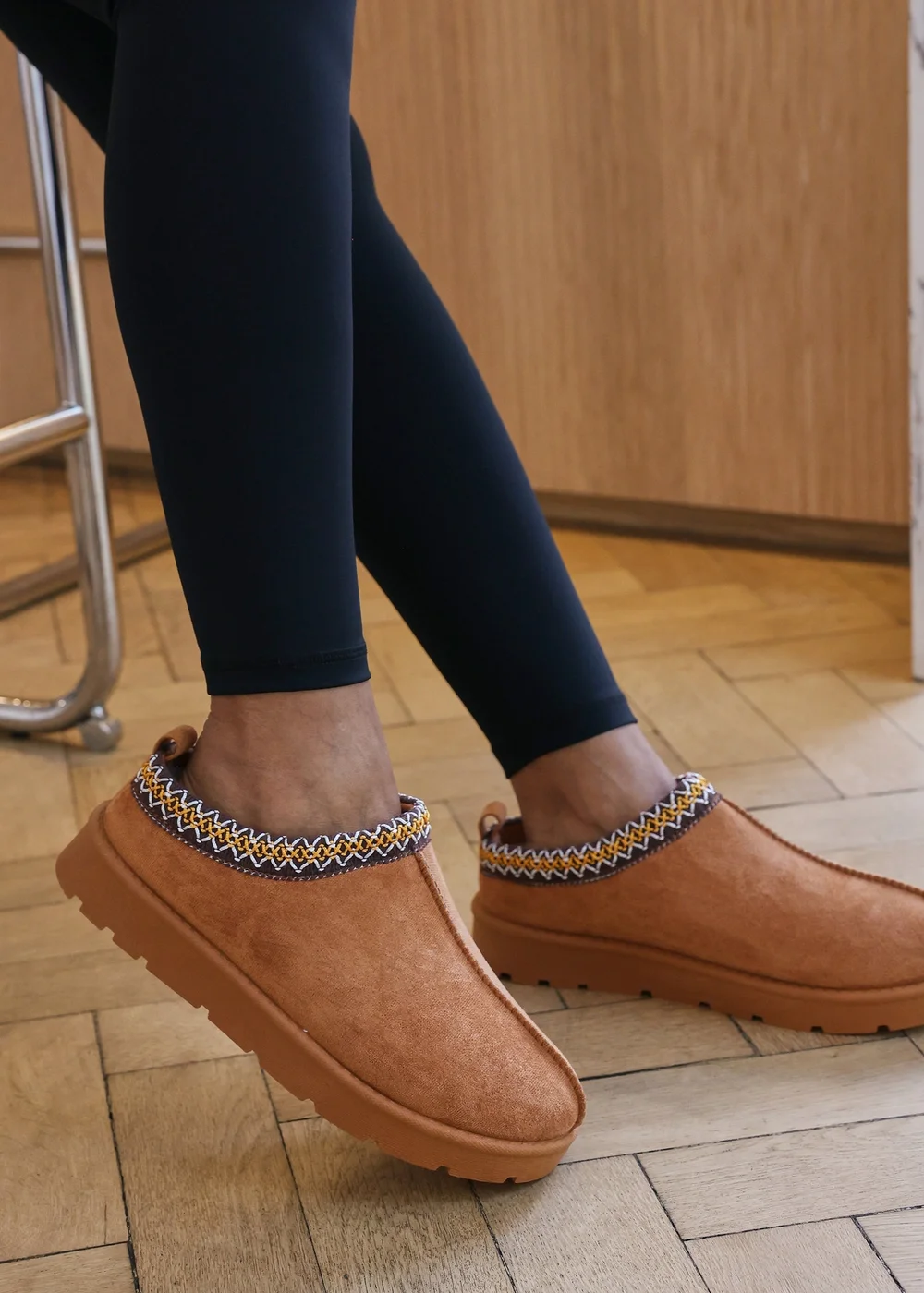 Where's That From Pine Chestnut Faux-Faux Suede Fur Lining Slipper Boots - 5 Image 4