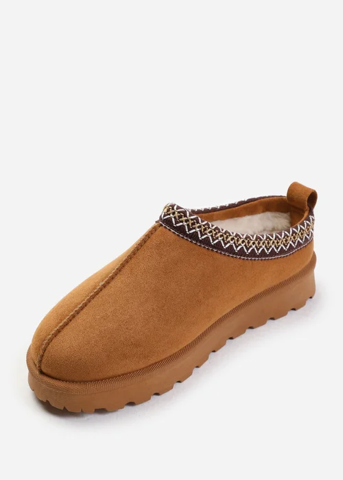 Where's That From Pine Chestnut Faux-Faux Suede Fur Lining Slipper Boots - 5 Image 3