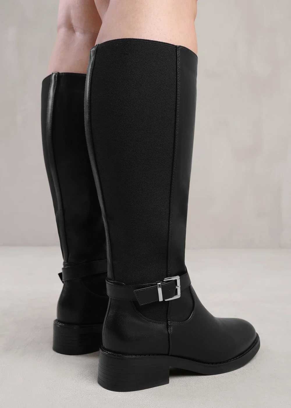Where's That From Micah Black Stretch Wide-Calf Knee High Boots - 4 Image 3