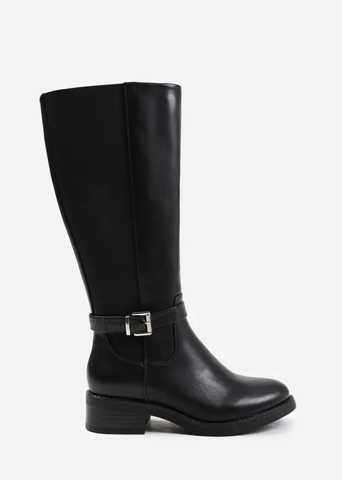 Where's That From Micah Black Stretch Wide-Calf Knee High Boots - 4 Image 2