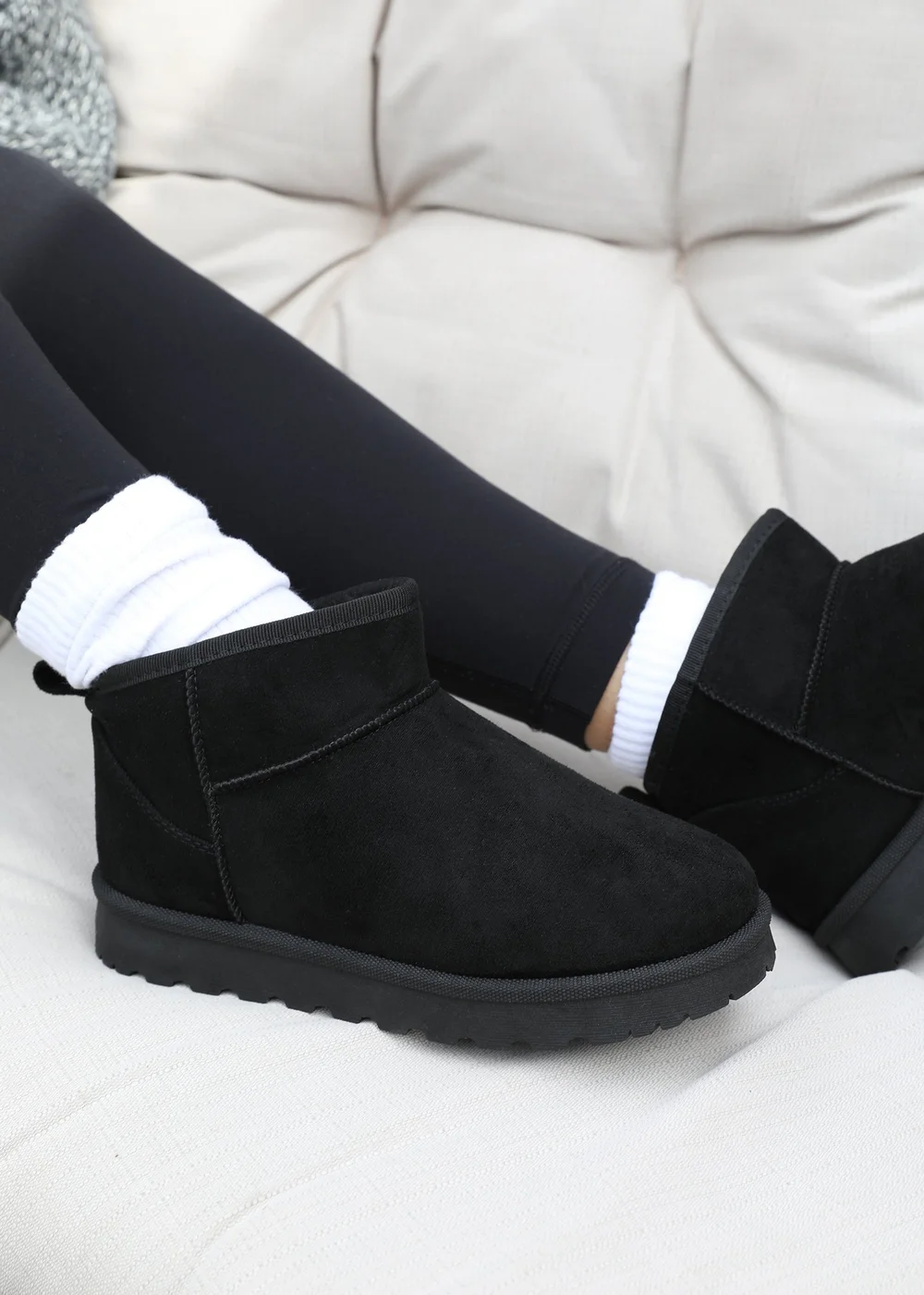 Where's That From Black Faux-Faux Suede Maple Faux Fur Slipper Boots - 6 Image 2