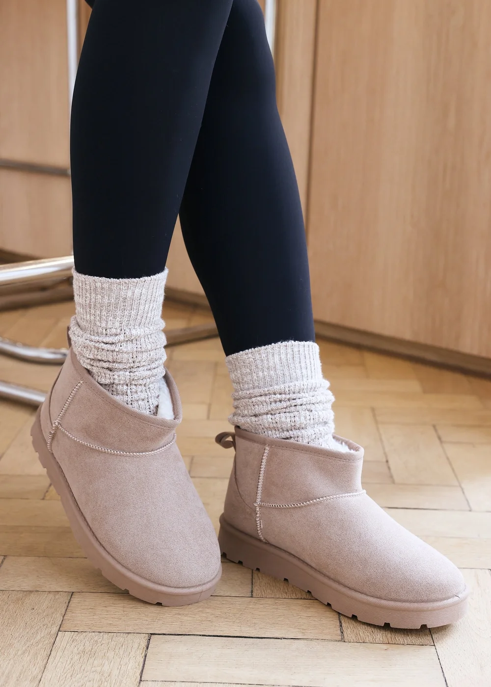 Where's That From Camel Faux-Faux Suede Maple Faux Fur Slipper Boots - 3 Image 4