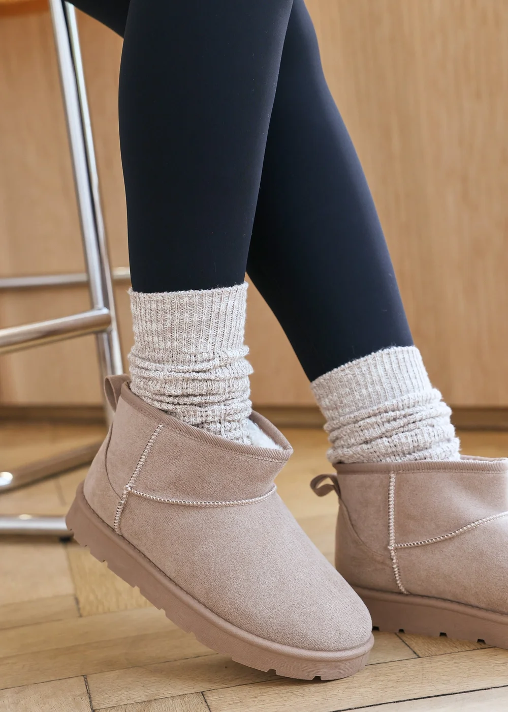Where's That From Camel Faux-Faux Suede Maple Faux Fur Slipper Boots - 3 Image 2