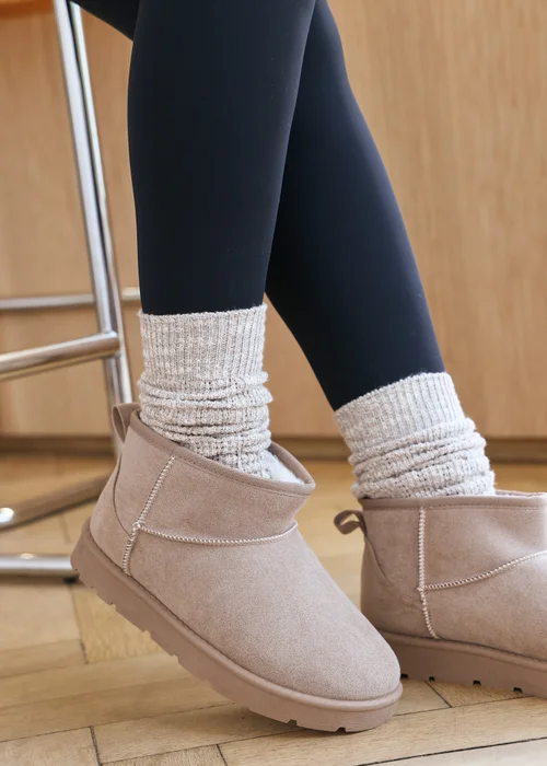 Where's That From Camel Faux-Faux Suede Maple Faux Fur Slipper Boots - 3 Image 2