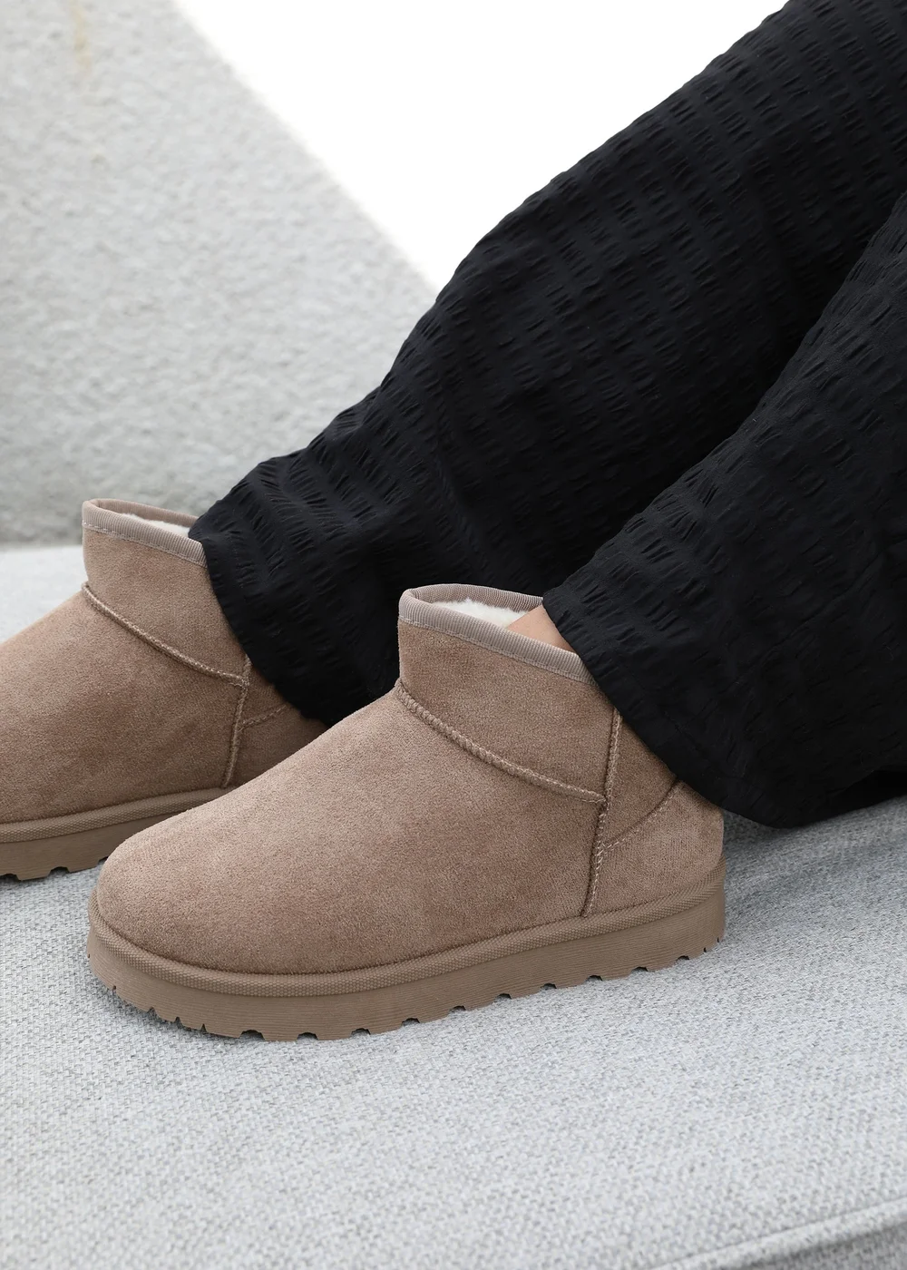 Where's That From Camel Faux-Faux Suede Maple Faux Fur Slipper Boots - Size 3 Image 1