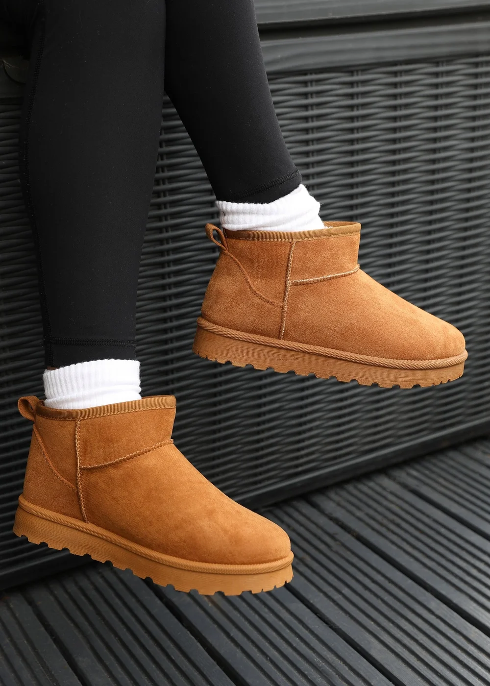 Where's That From Chestnut Faux-Faux Suede Maple Faux Fur Slipper Boots - 7 Image 2