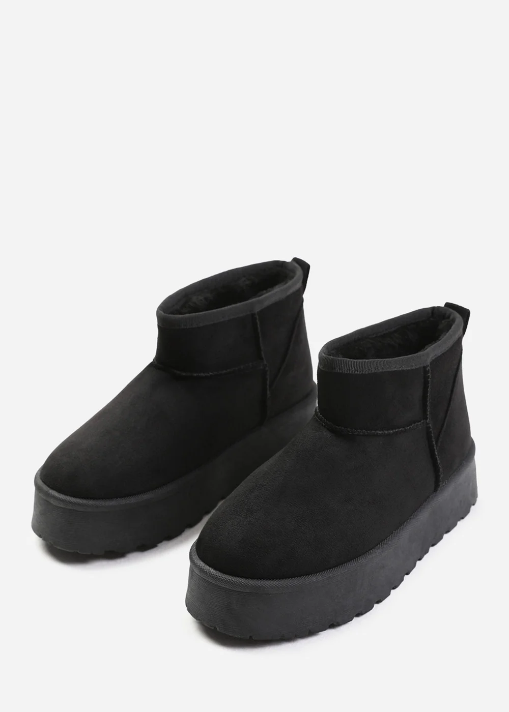 Where's That From Zyla Black Faux-Suede Fur Lining Slipper Boots - 3 Image 3