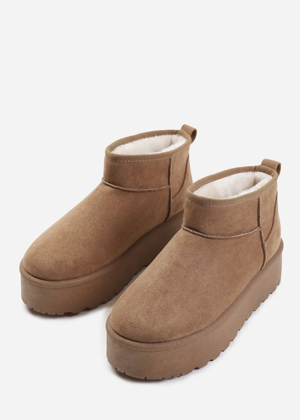 Where's That From Zyla Camel Faux-Suede Fur Lining Slipper Boots - 3 Image 2