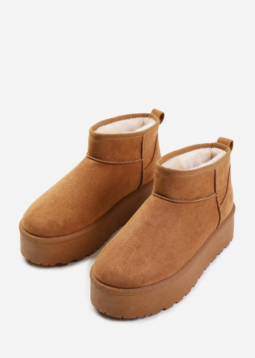 Where's That From Zyla Chestnut Faux-Faux Suede Fur Lining Slipper Boots - 8 Image 3