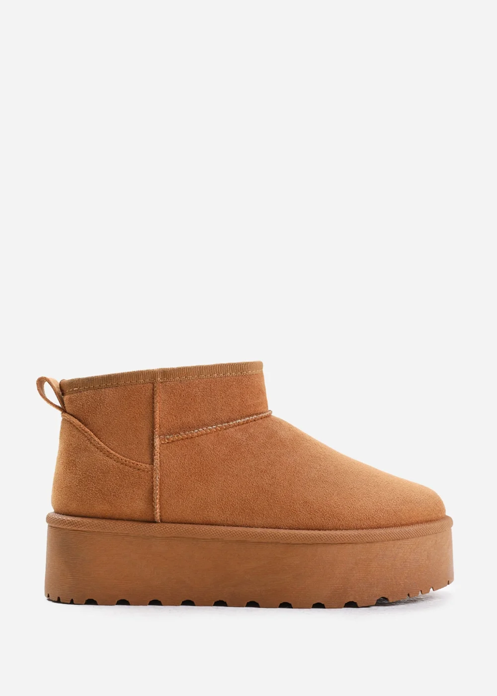 Where's That From Zyla Chestnut Faux-Faux Suede Fur Lining Slipper Boots - 8 Image 2