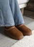 Where's That From Cherry Chestnut Shearling Aztec Detail Slipper Boots - Size 3 Image 1