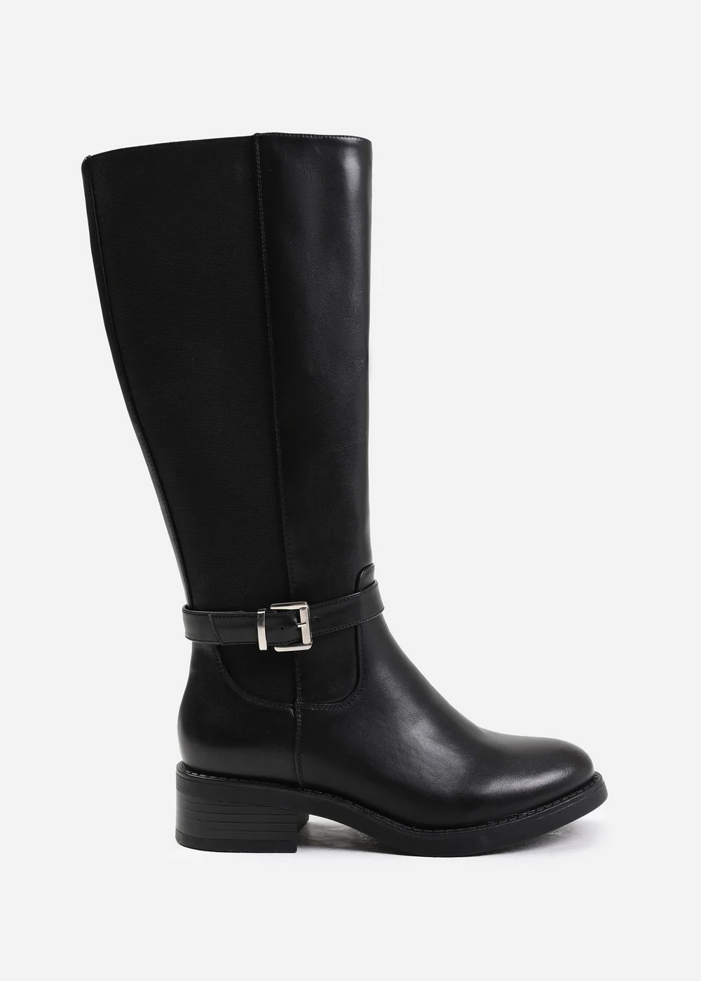 Where's That From Micah Black Buckle Detail Knee High Boots - 7 Image 1