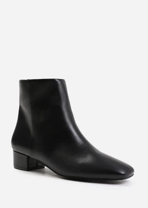 Where's That From Philadelphia Black Pu Block Heel Ankle Boots - 6 Image 2