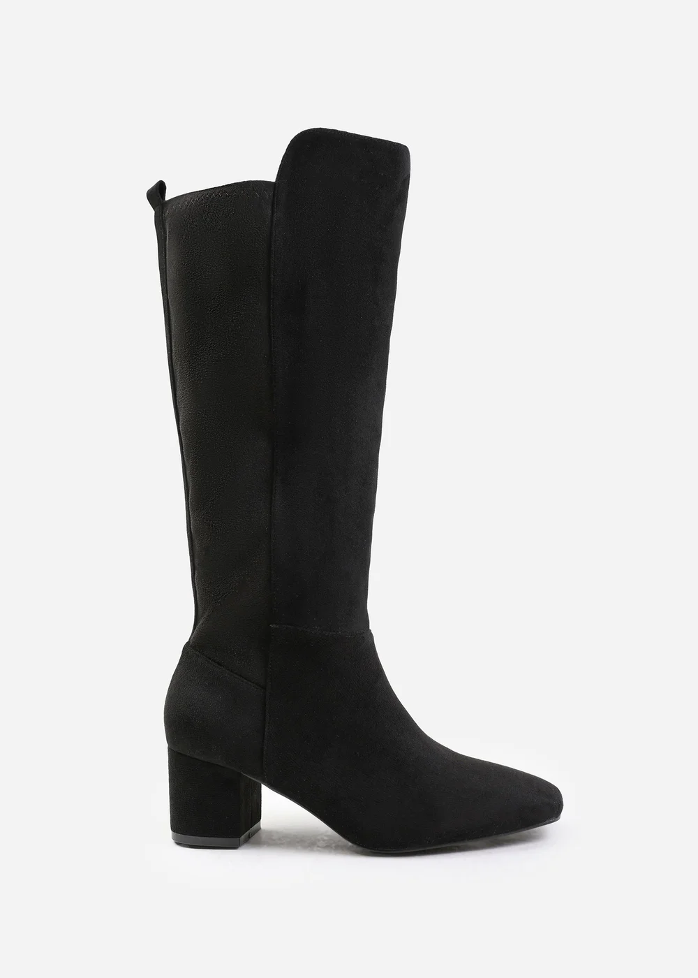 Where's That From Beau Black Faux Suede Wide-Calf Knee High Boots - 4 Image 2