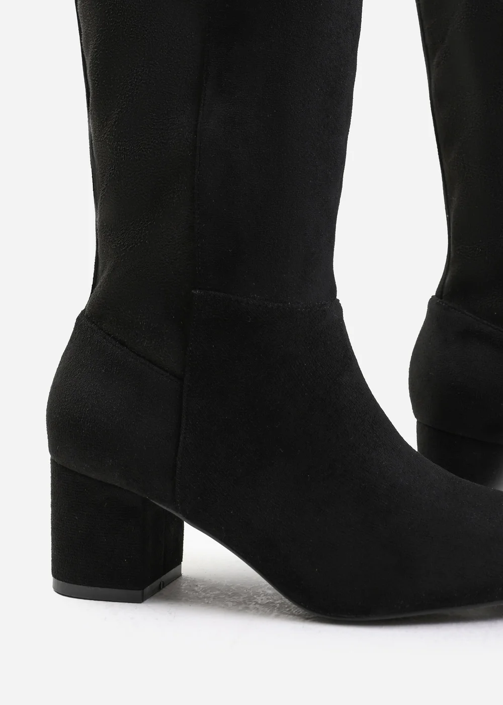Where's That From Beau Black Faux Suede Wide-Calf Knee High Boots - 4 Image 3