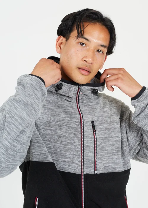 Brave Soul Ecru Colour Block Zip Through Hoody - S Image 3