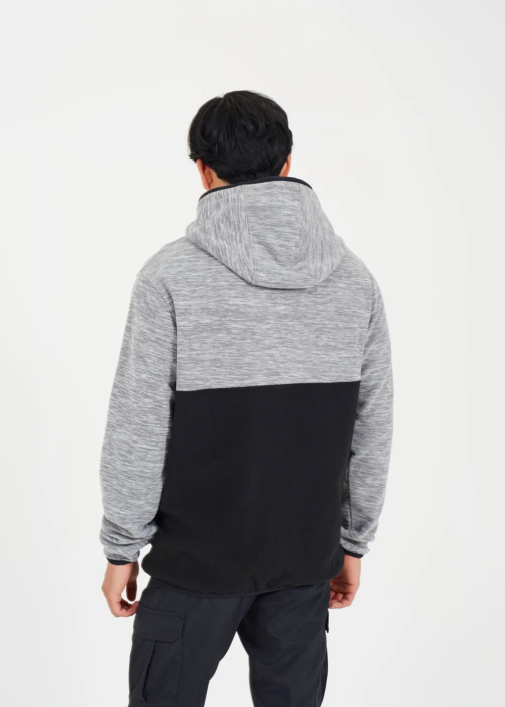Brave Soul Ecru Colour Block Zip Through Hoody - S Image 2