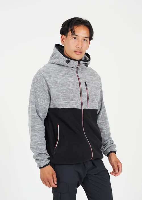 Brave Soul Ecru Colour Block Zip Through Hoody - S Image 1