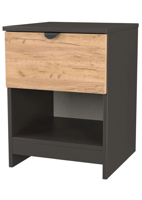 Swift Ready Assembled Arran 1 Drawer Open Shelf Bedside Cabinet - One Size Image 3